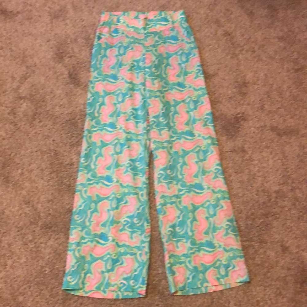 Lilly Pulitzer Seahorse Print Palazzo Pants